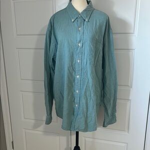 Saddlebred Vintage Oxford Seafoam Green One Pocket Casual Button Down Shirt XL